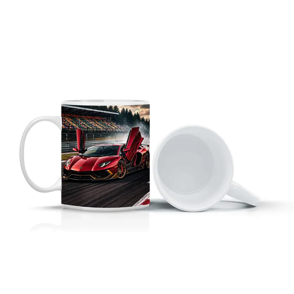 Red Lamborghini Aventador Drifting Race Track – Mugs