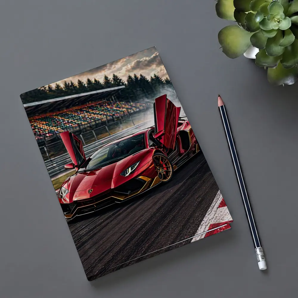 Red Lamborghini Aventador Drifting Race Track – Notebooks