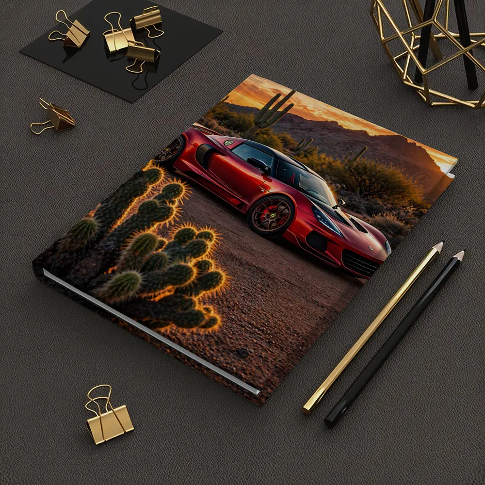 Lotus Exige Red Car Desert Sunset – Notebooks