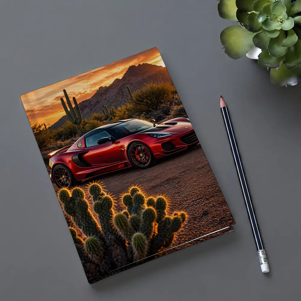 Lotus Exige Red Car Desert Sunset – Notebooks