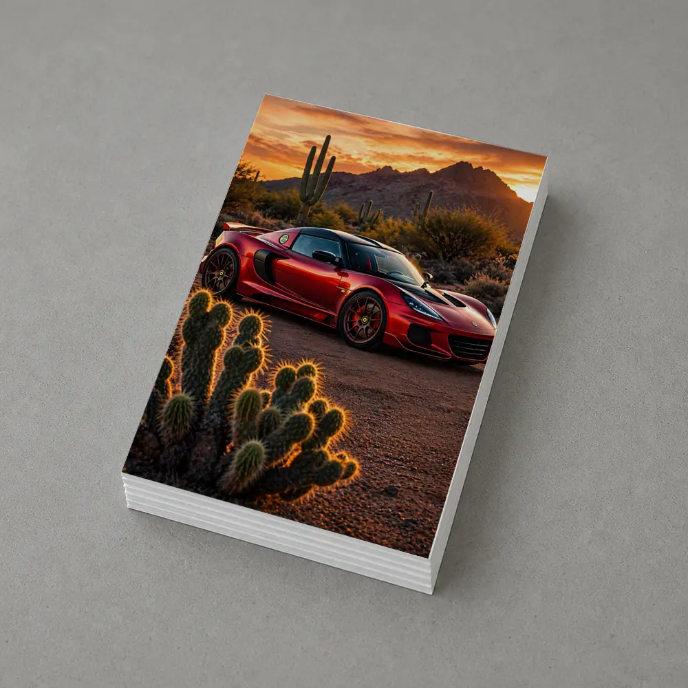 Lotus Exige Red Car Desert Sunset – Postcards