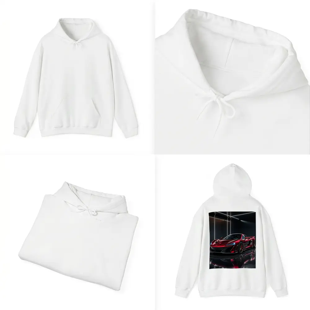 Red McLaren 600LT Dark Showroom Setting – Hoodies