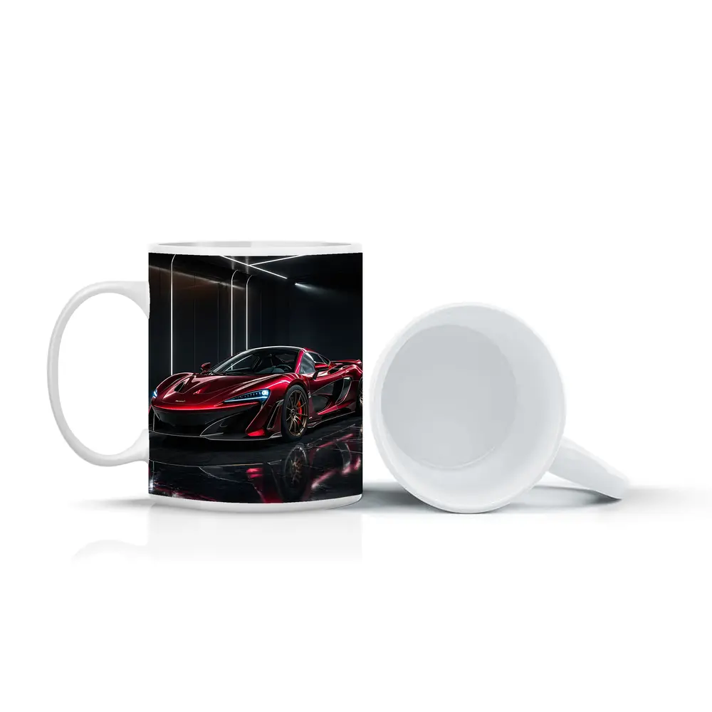 Red McLaren 600LT Dark Showroom Setting – Mugs