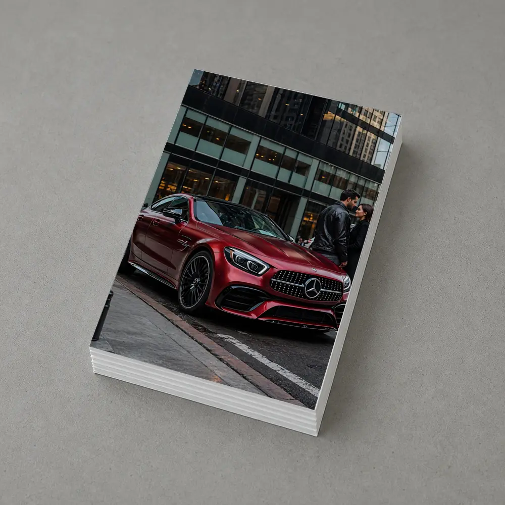 Mercedes AMG GT Red City Street Couple – Postcards