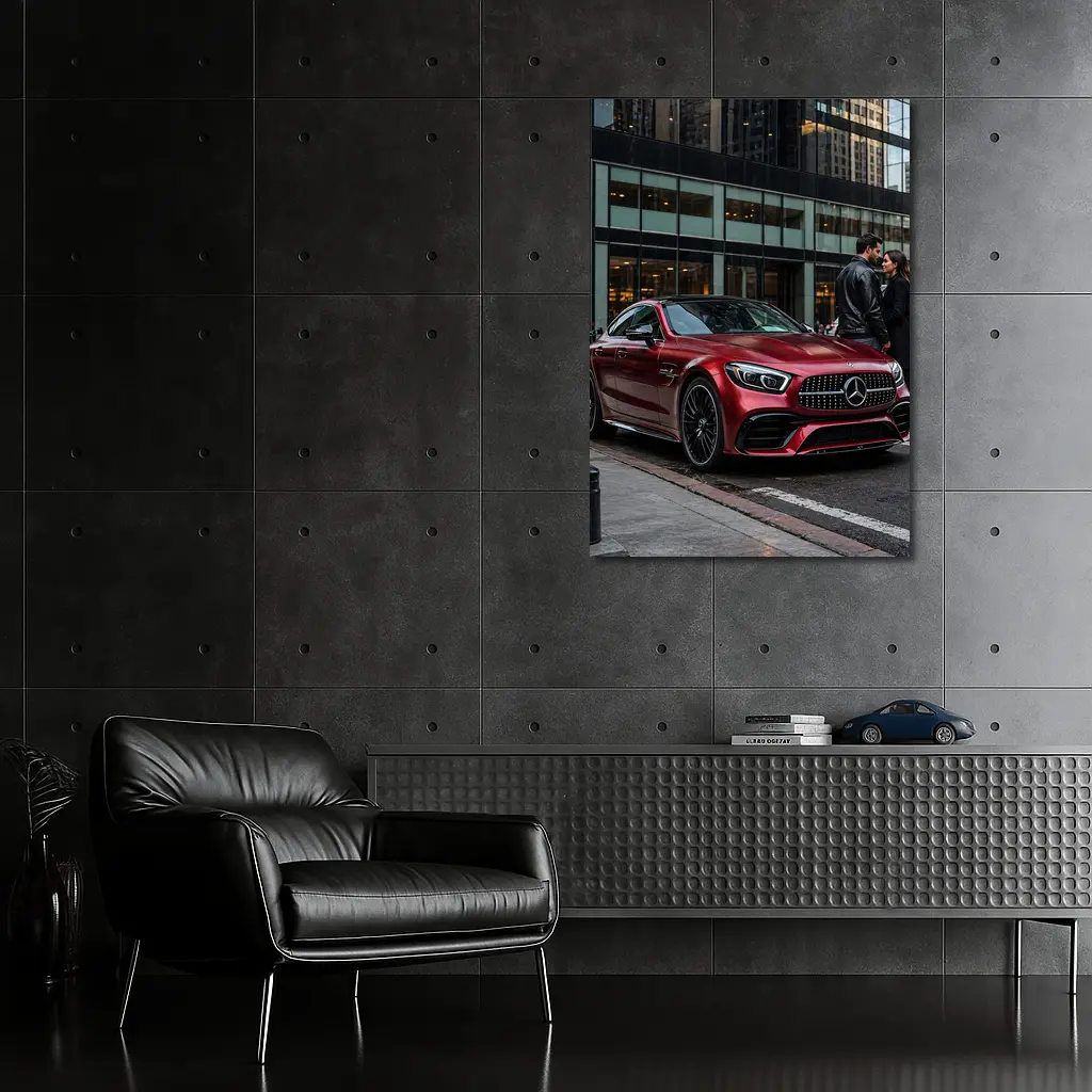 Mercedes AMG GT Red City Street Couple – Wall Art