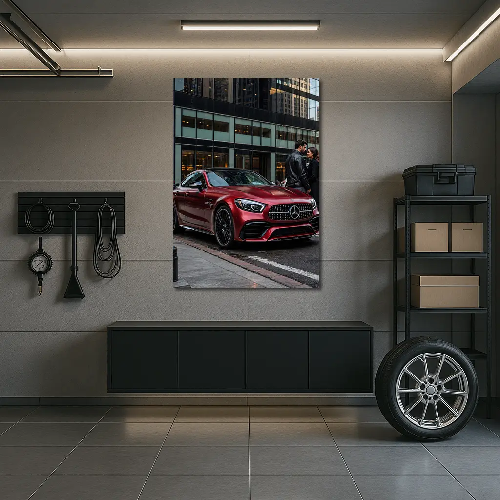 Mercedes AMG GT Red City Street Couple – Wall Art