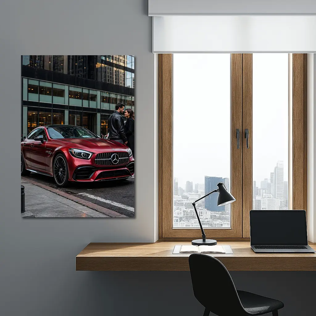 Mercedes AMG GT Red City Street Couple – Wall Art