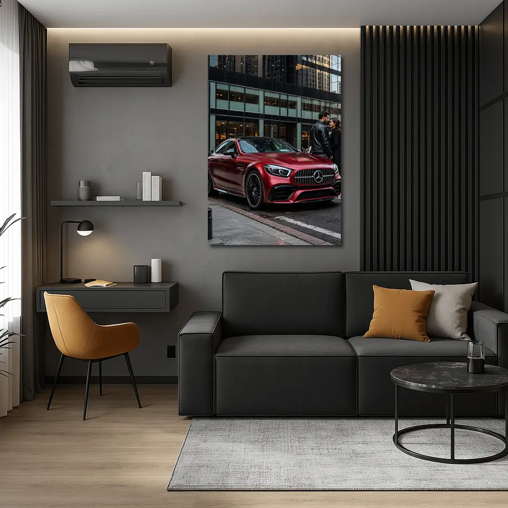 Mercedes AMG GT Red City Street Couple – Wall Art
