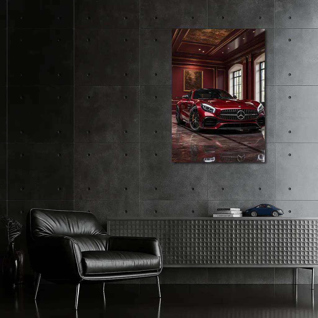 Mercedes AMG GT Red Luxury Mansion Interior – Wall Art