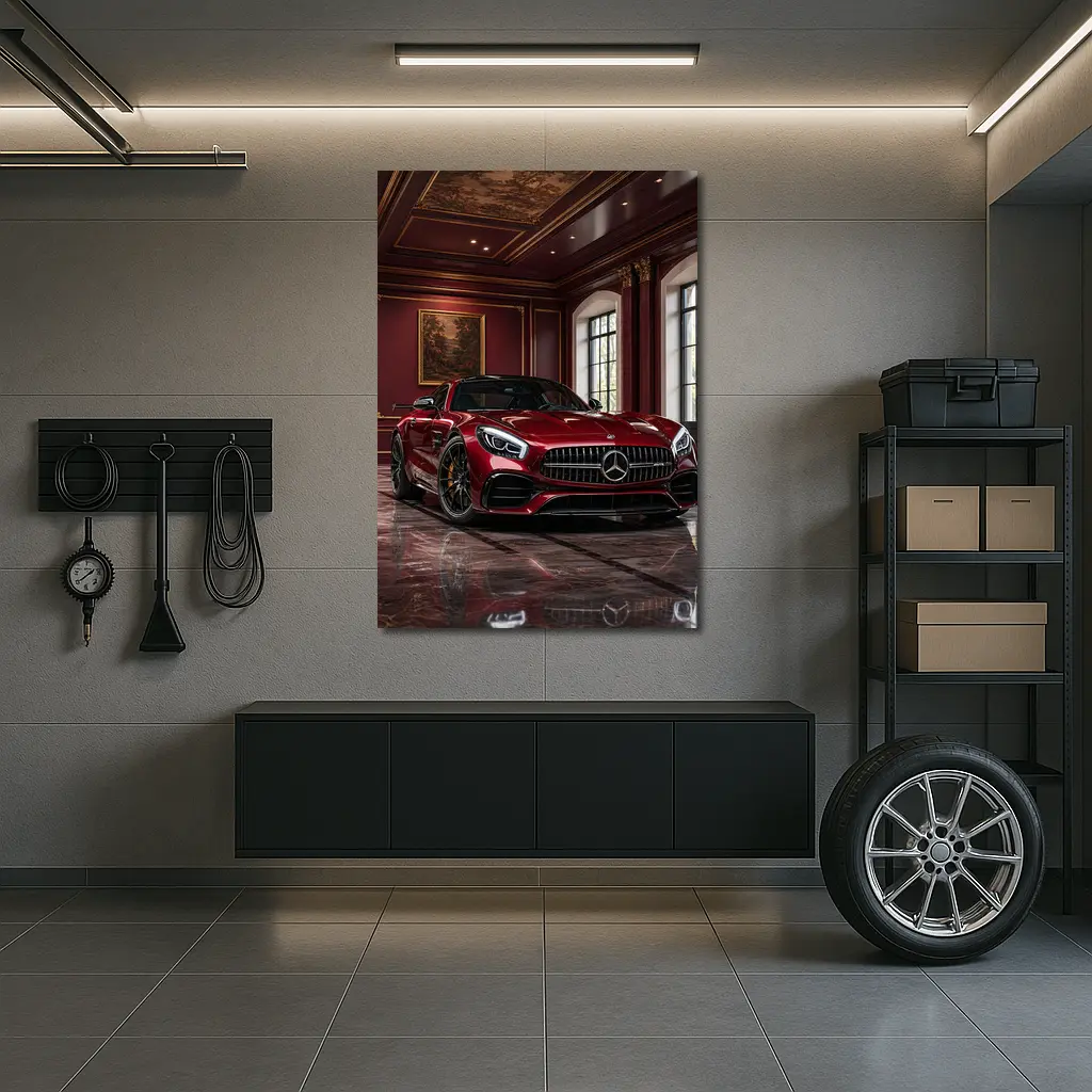 Mercedes AMG GT Red Luxury Mansion Interior – Wall Art