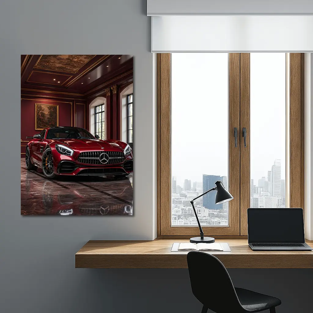 Mercedes AMG GT Red Luxury Mansion Interior – Wall Art