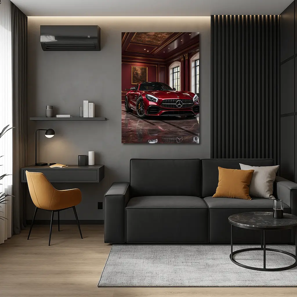 Mercedes AMG GT Red Luxury Mansion Interior – Wall Art