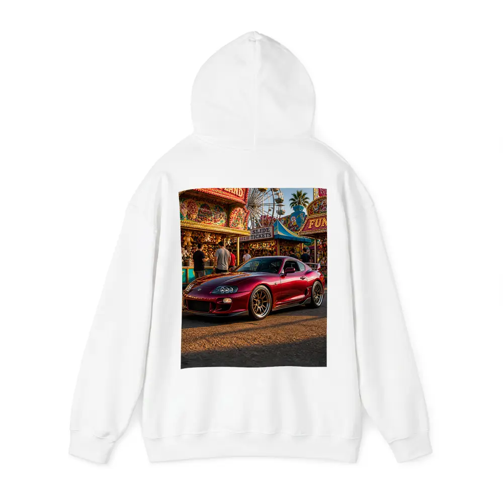 Toyota Supra Red Carnival Fairground Setting – Hoodies