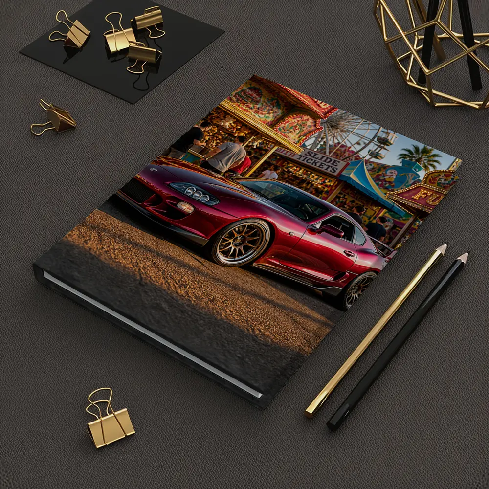 Toyota Supra Red Carnival Fairground Setting – Notebooks