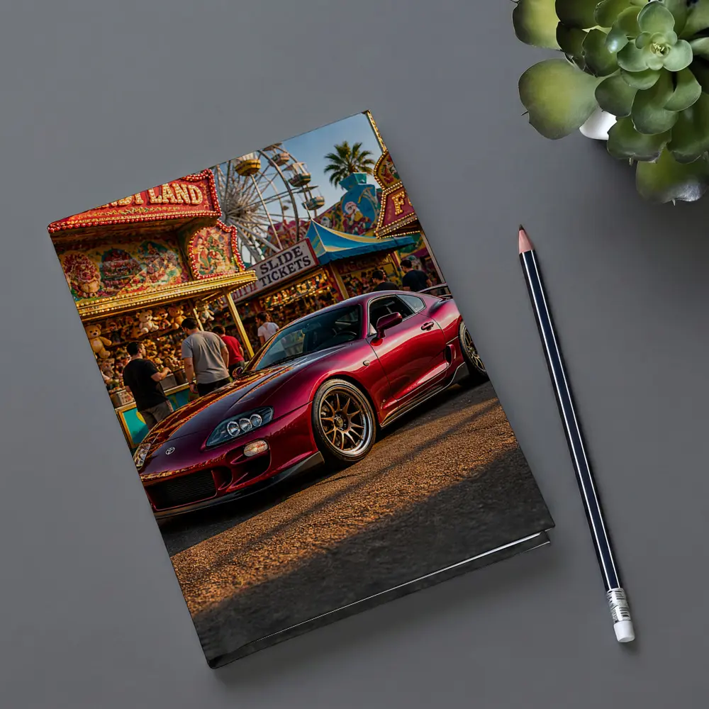Toyota Supra Red Carnival Fairground Setting – Notebooks