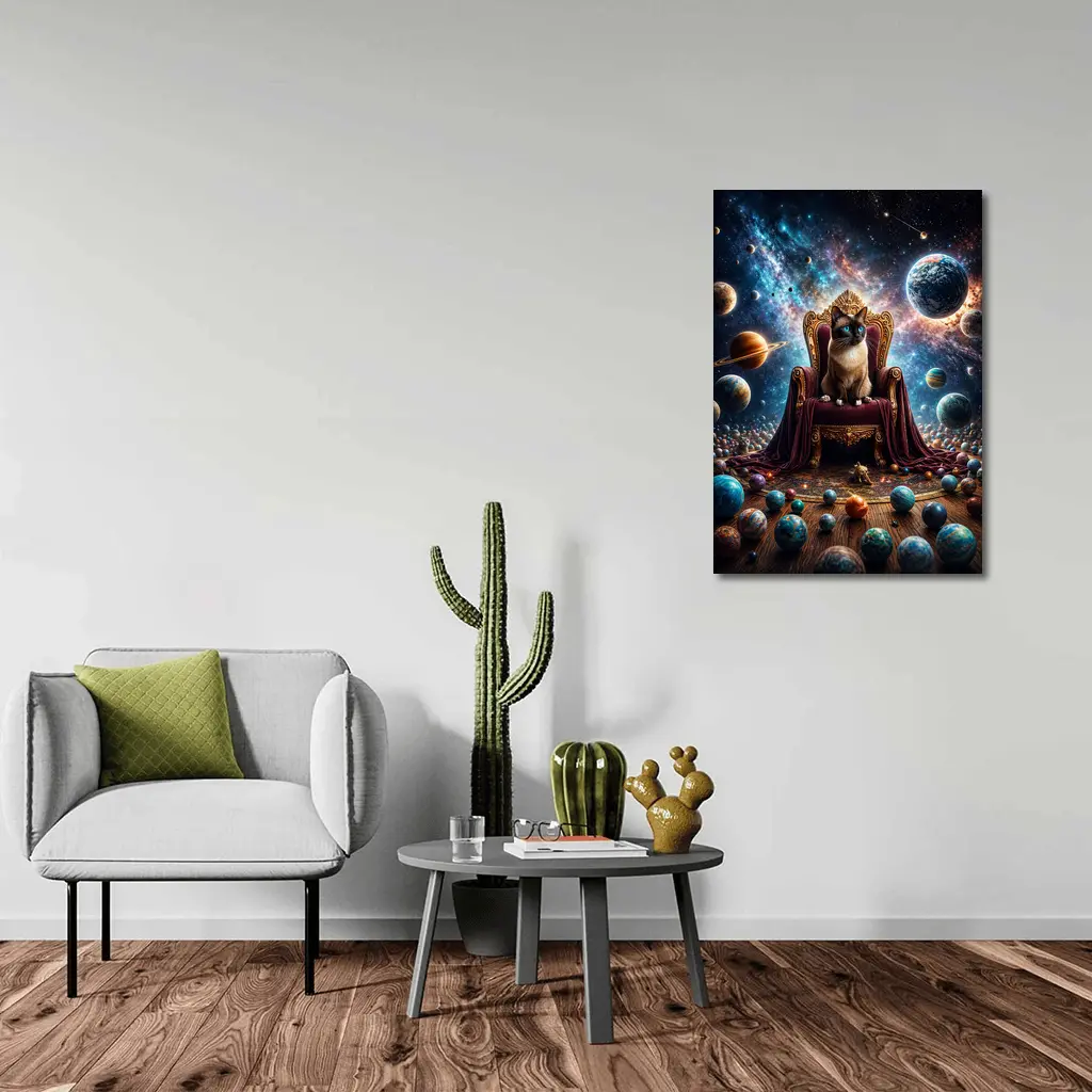 Siamese Cat Ruling Cosmic Galaxy Throne – Wall Art