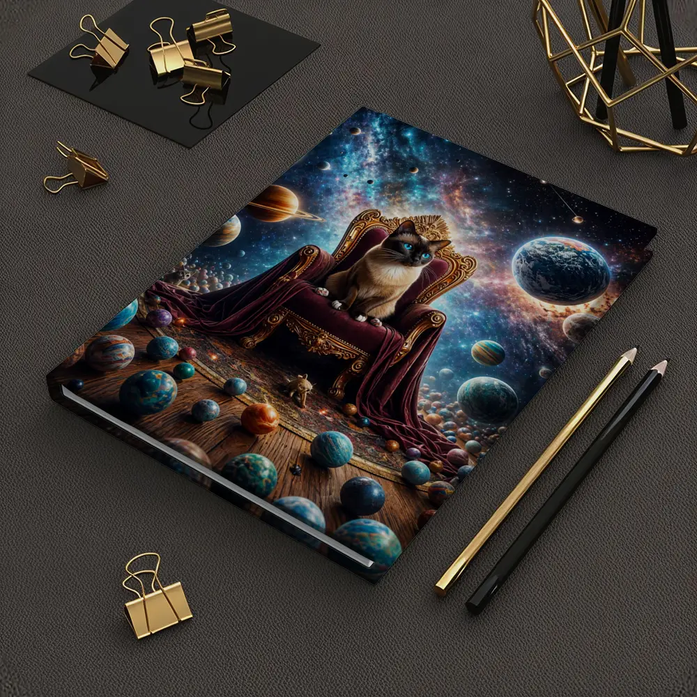 Siamese Cat Ruling Cosmic Galaxy Throne – Notebooks