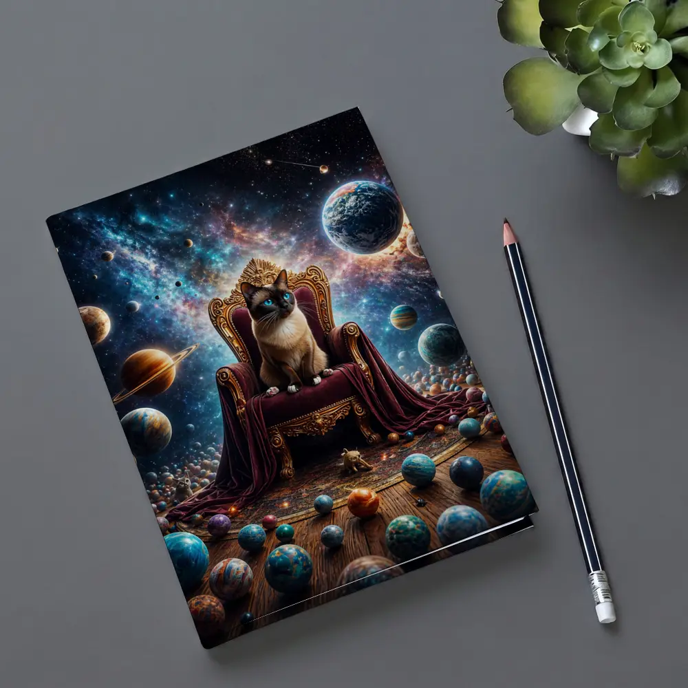Siamese Cat Ruling Cosmic Galaxy Throne – Notebooks