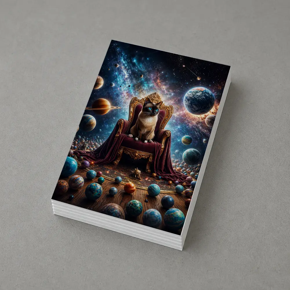 Siamese Cat Ruling Cosmic Galaxy Throne – Postcards