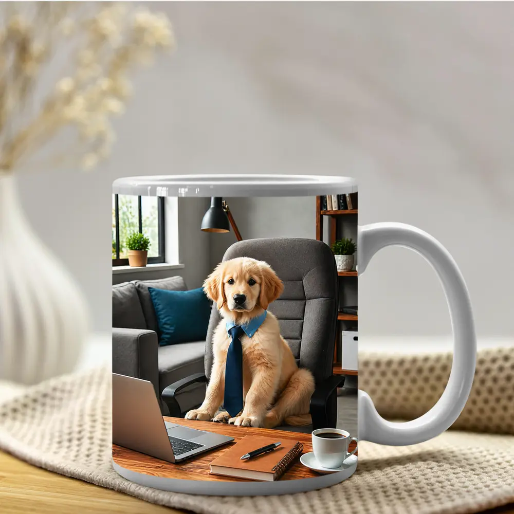 Golden Retriever Puppy Boss Home Office – Mugs