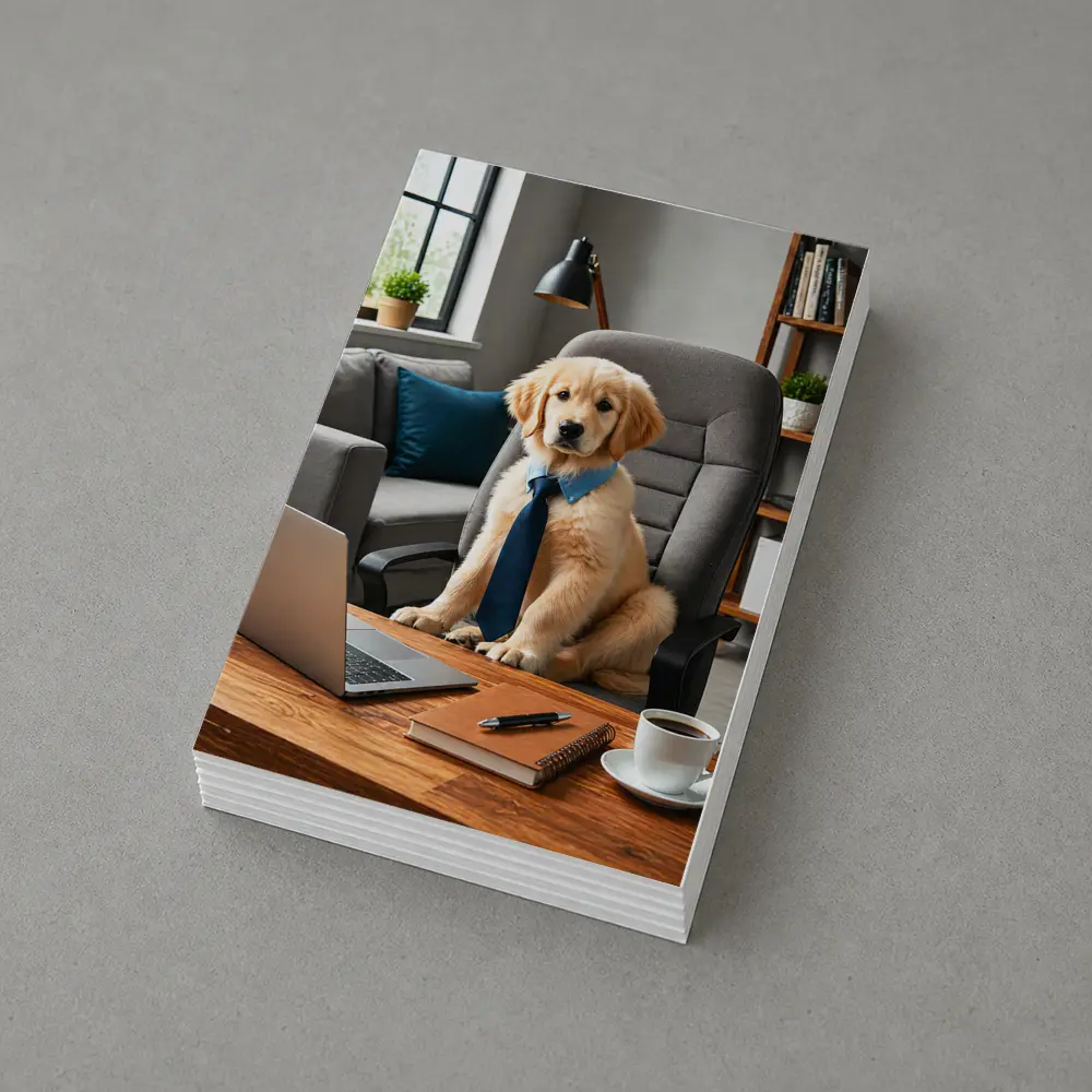 Golden Retriever Puppy Boss Home Office – Postcards