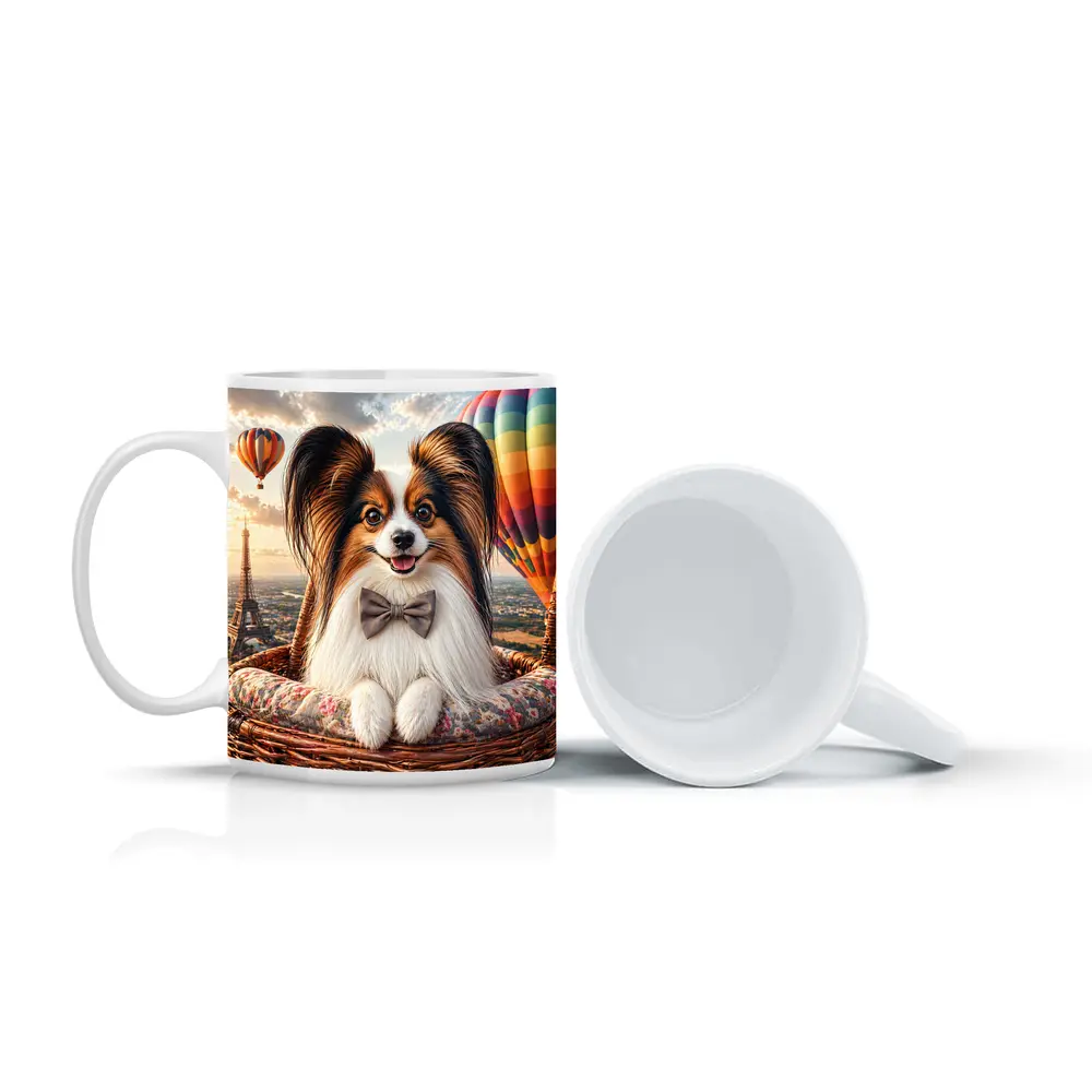 Papillon Dog Hot Air Balloon Paris – Mugs