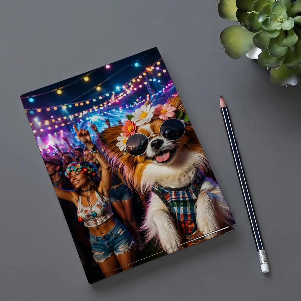 Papillon Dog at Colorful Music Festival – Notebooks