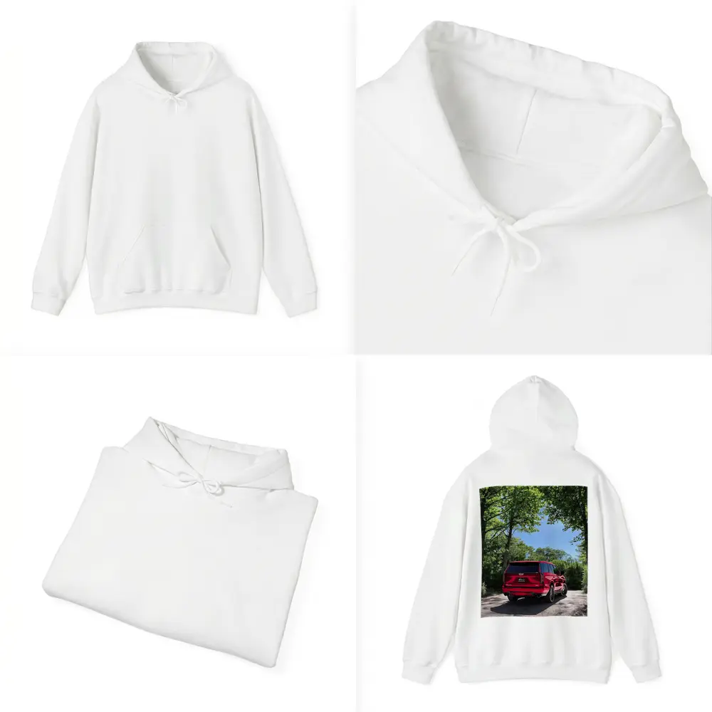 Red Cadillac Escalade V Series Forest Road – Hoodies