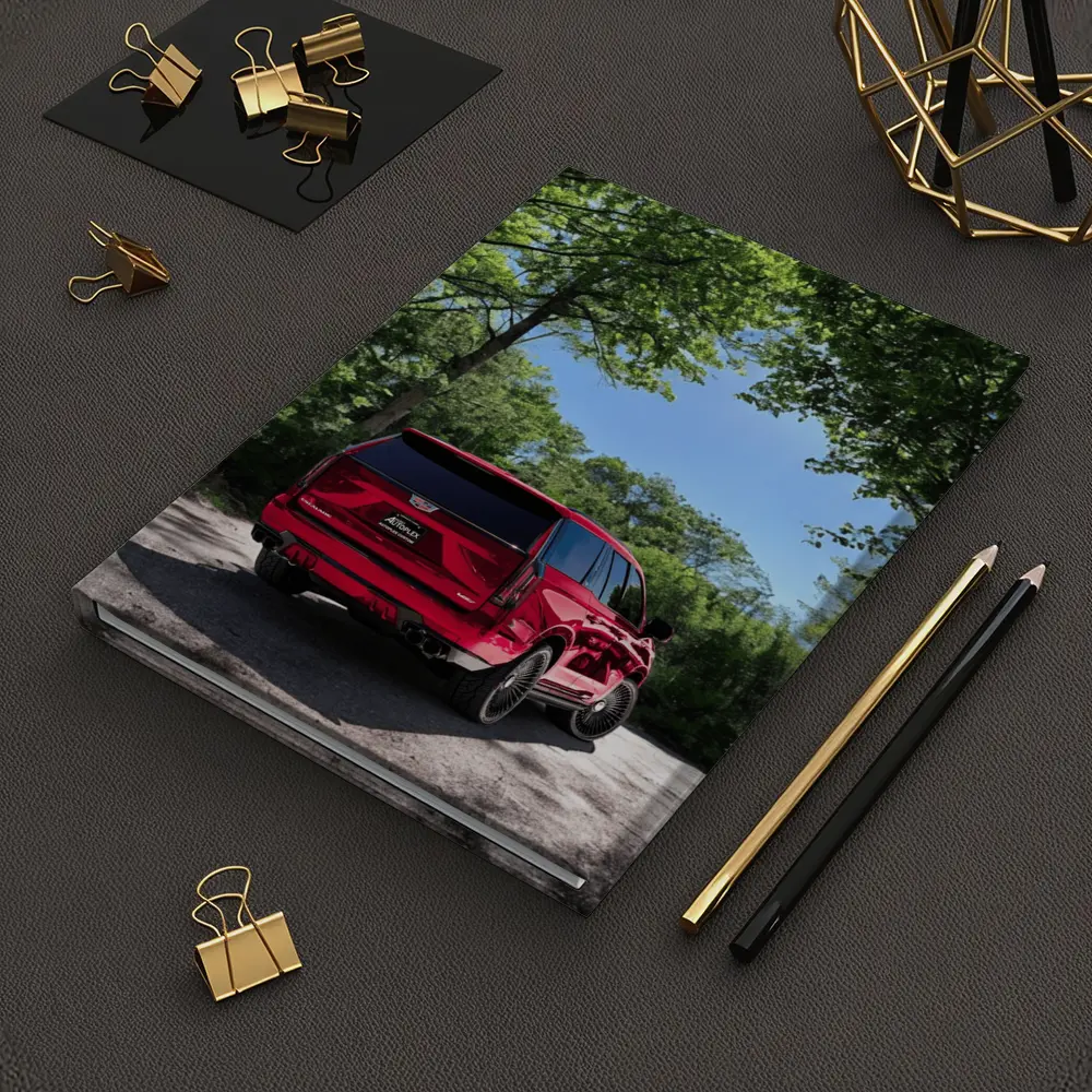 Red Cadillac Escalade V Series Forest Road – Notebooks