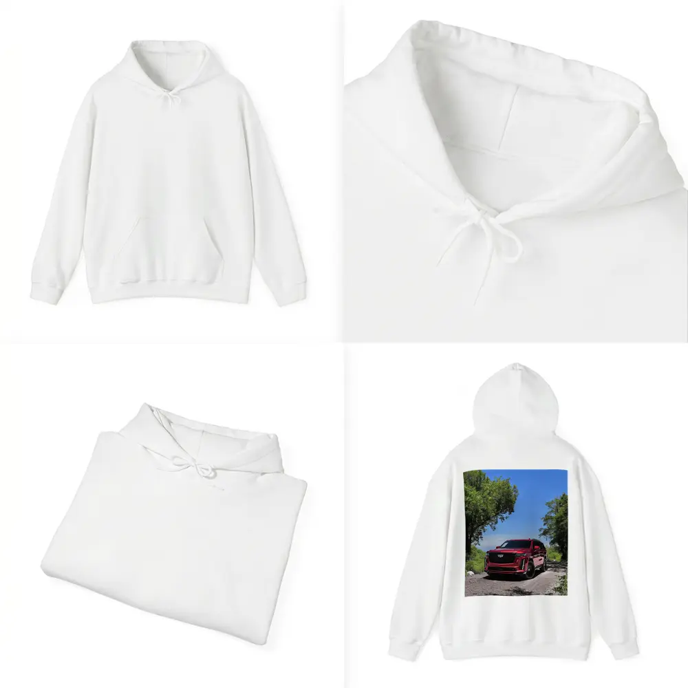 Cadillac Escalade V Red on Forest Road – Hoodies