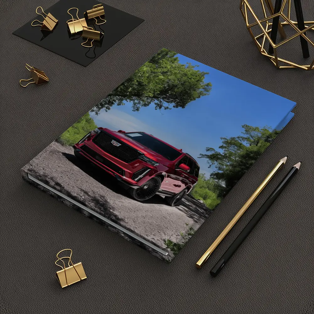 Cadillac Escalade V Red on Forest Road – Notebooks