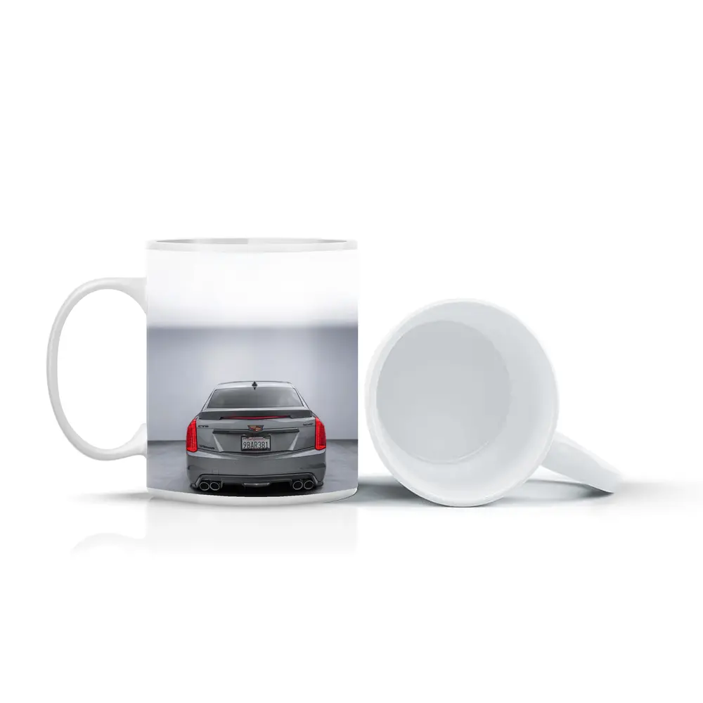 Cadillac CTS Rear View Gray Studio – Mugs
