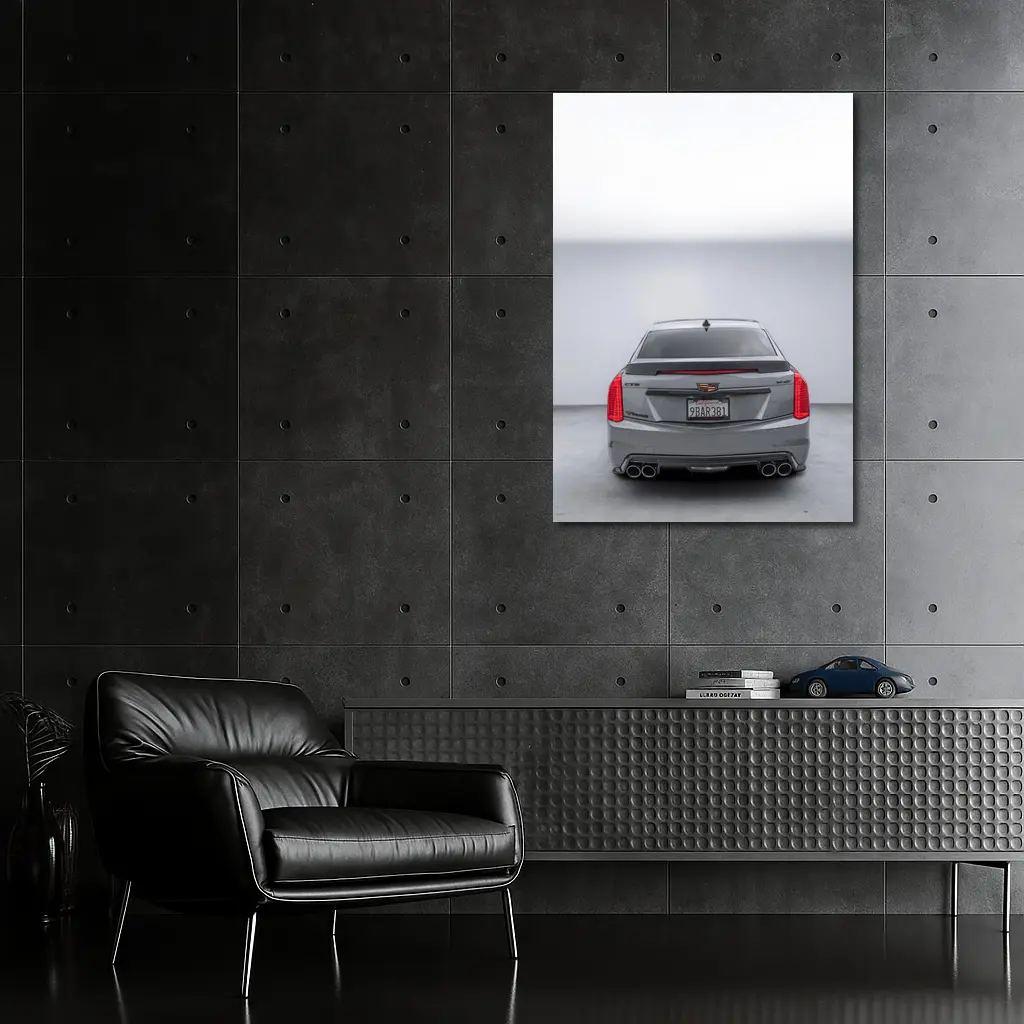 Cadillac CTS Rear View Gray Studio – Wall Art