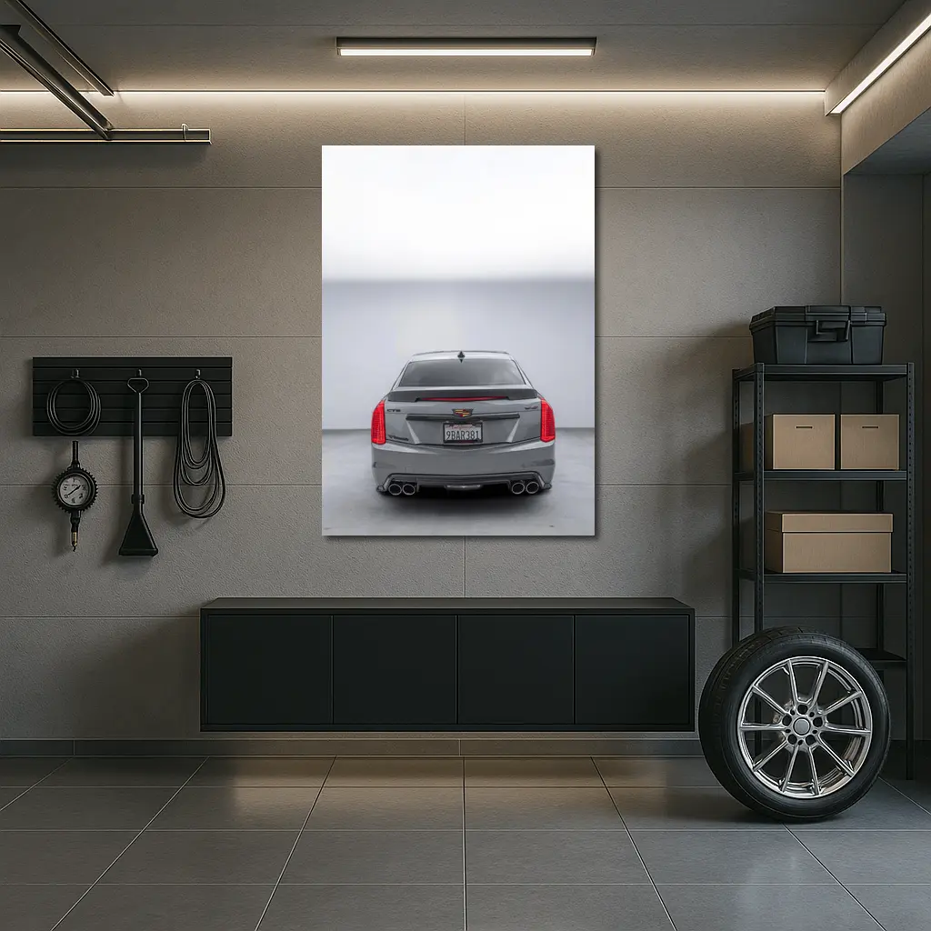 Cadillac CTS Rear View Gray Studio – Wall Art