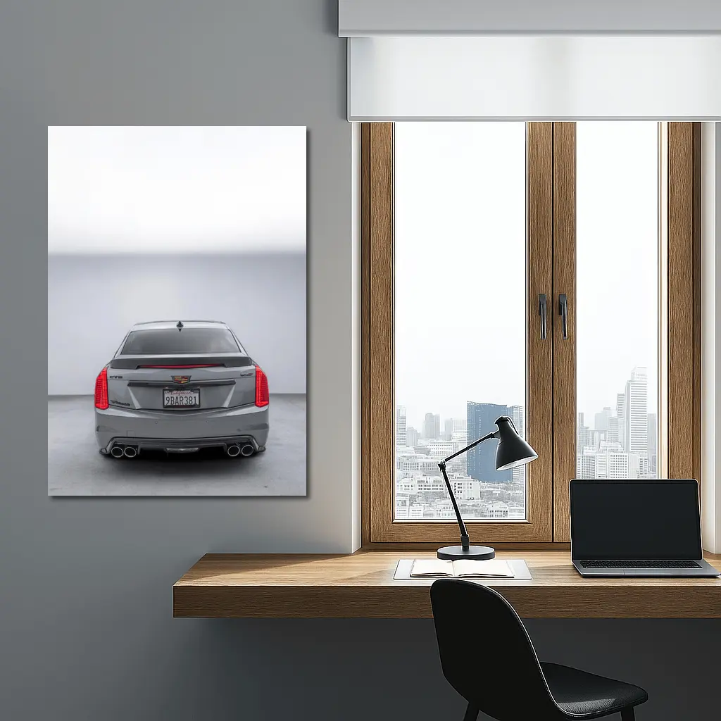Cadillac CTS Rear View Gray Studio – Wall Art