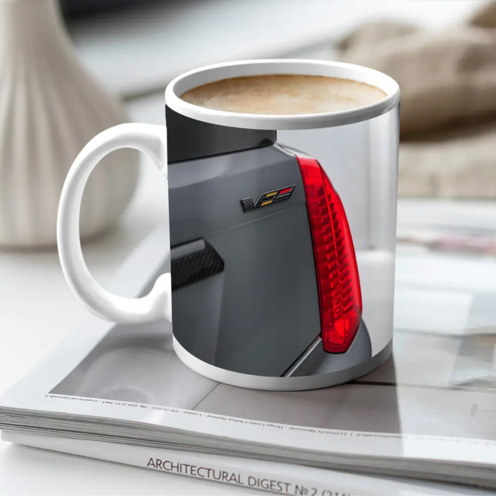 Cadillac V Series Badge Gray Car Detail – Mugs