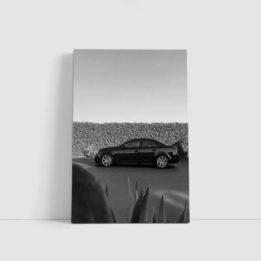 Cadillac CTS Black and White Side Profile – Wall Art
