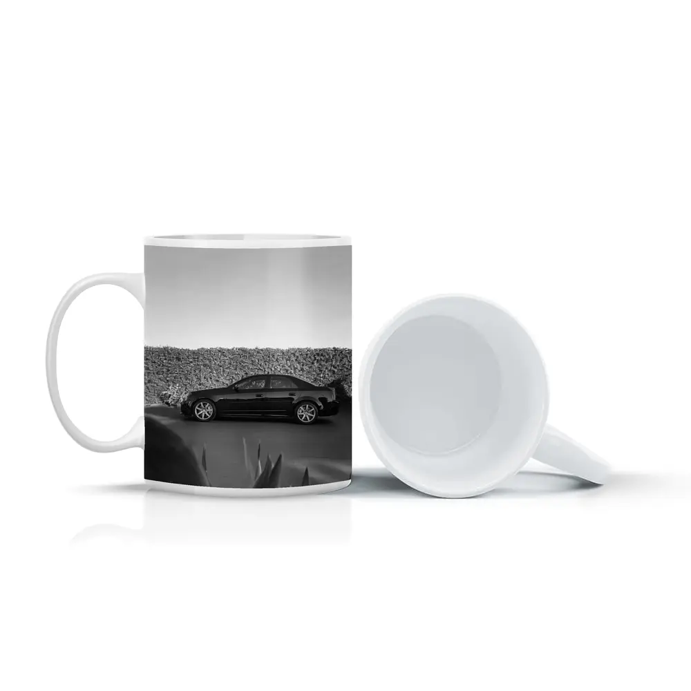 Cadillac CTS Black and White Side Profile – Mugs