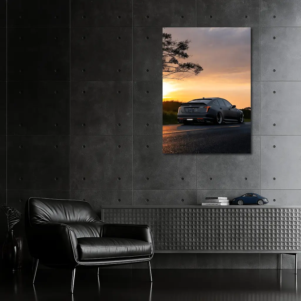Cadillac CT5 Blacked Out Sunset Road – Wall Art
