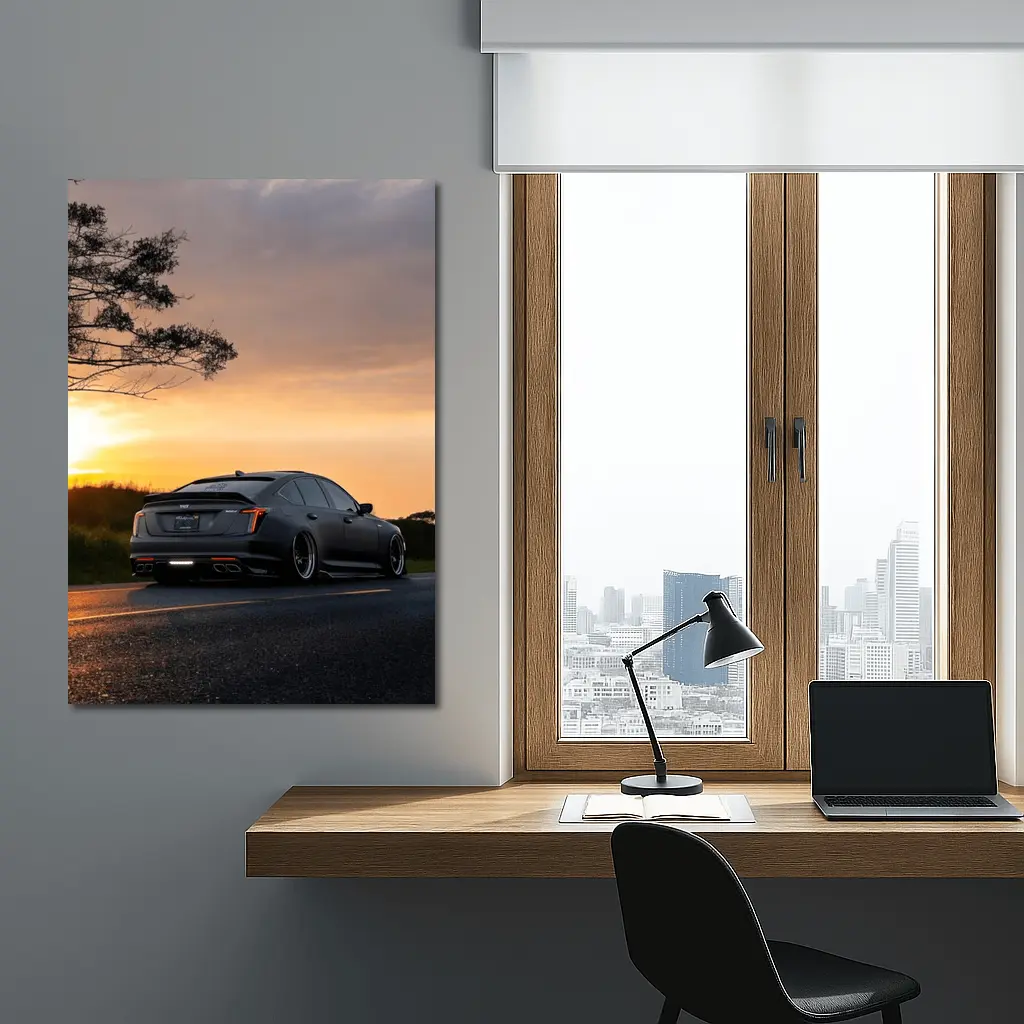 Cadillac CT5 Blacked Out Sunset Road – Wall Art
