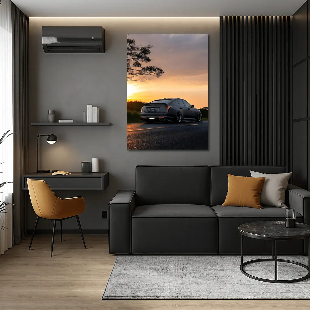 Cadillac CT5 Blacked Out Sunset Road – Wall Art