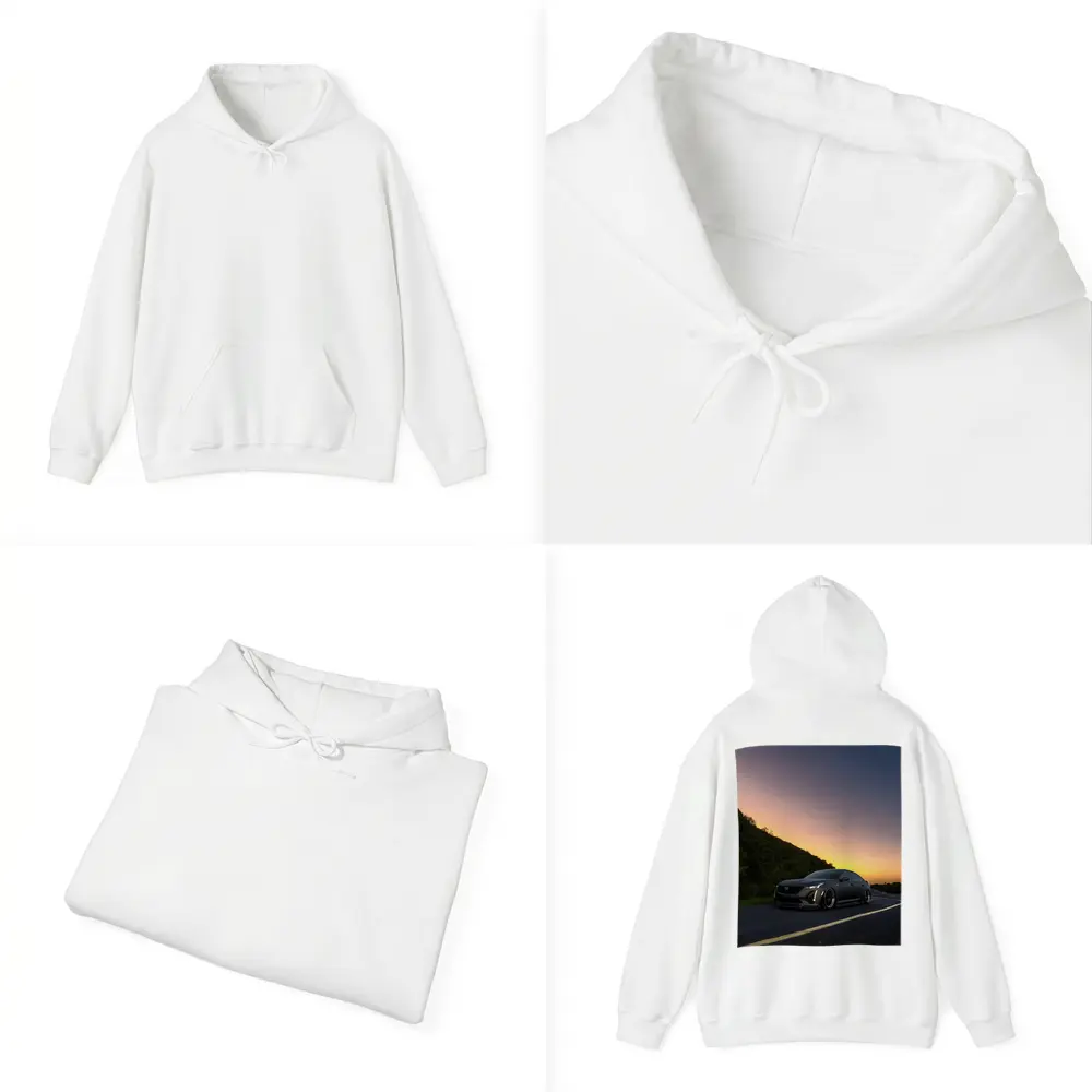 Cadillac CT5 Slammed Black Sedan Sunset Road – Hoodies