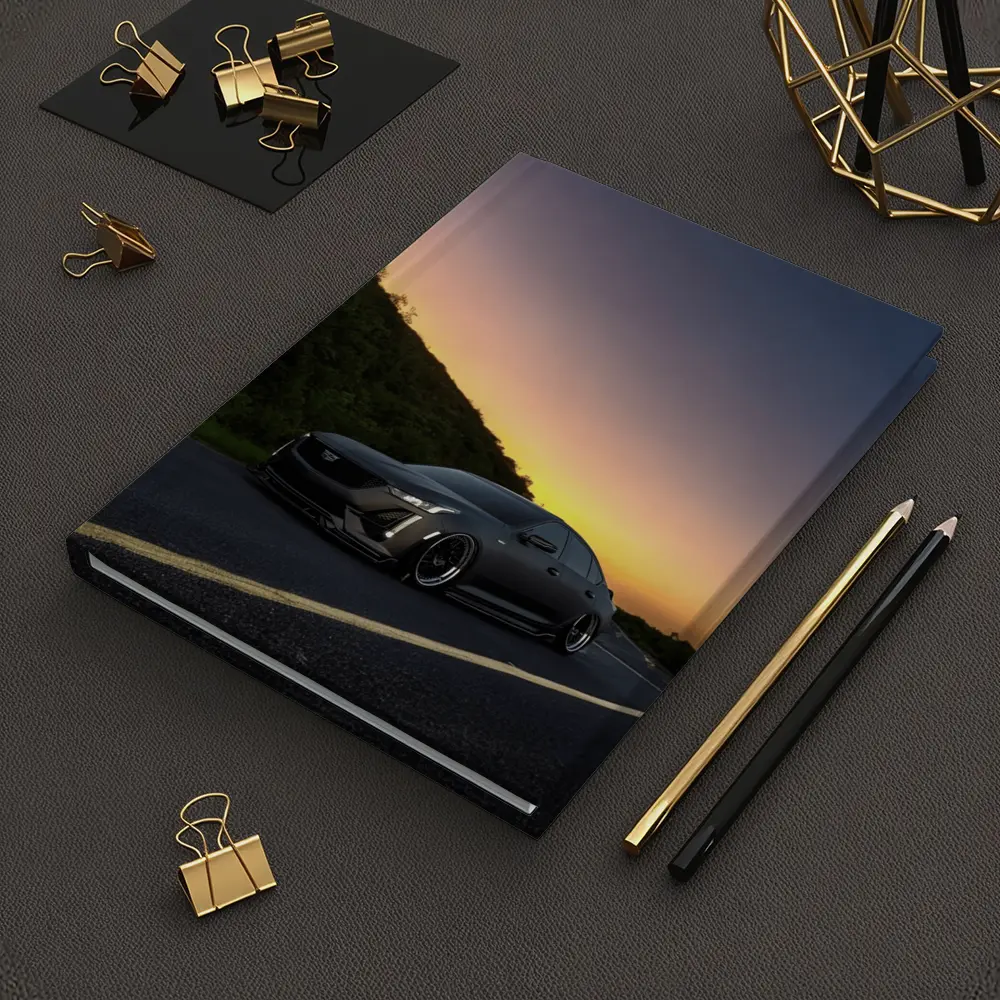 Cadillac CT5 Slammed Black Sedan Sunset Road – Notebooks