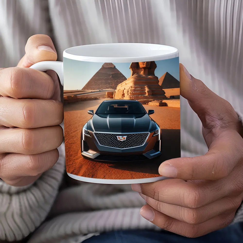 Cadillac CT6 Egypt Pyramids Sphinx Desert – Mugs