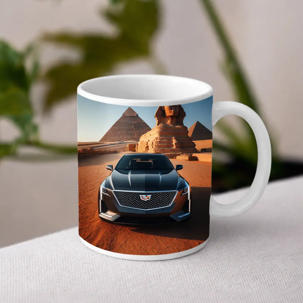 Cadillac CT6 Egypt Pyramids Sphinx Desert – Mugs