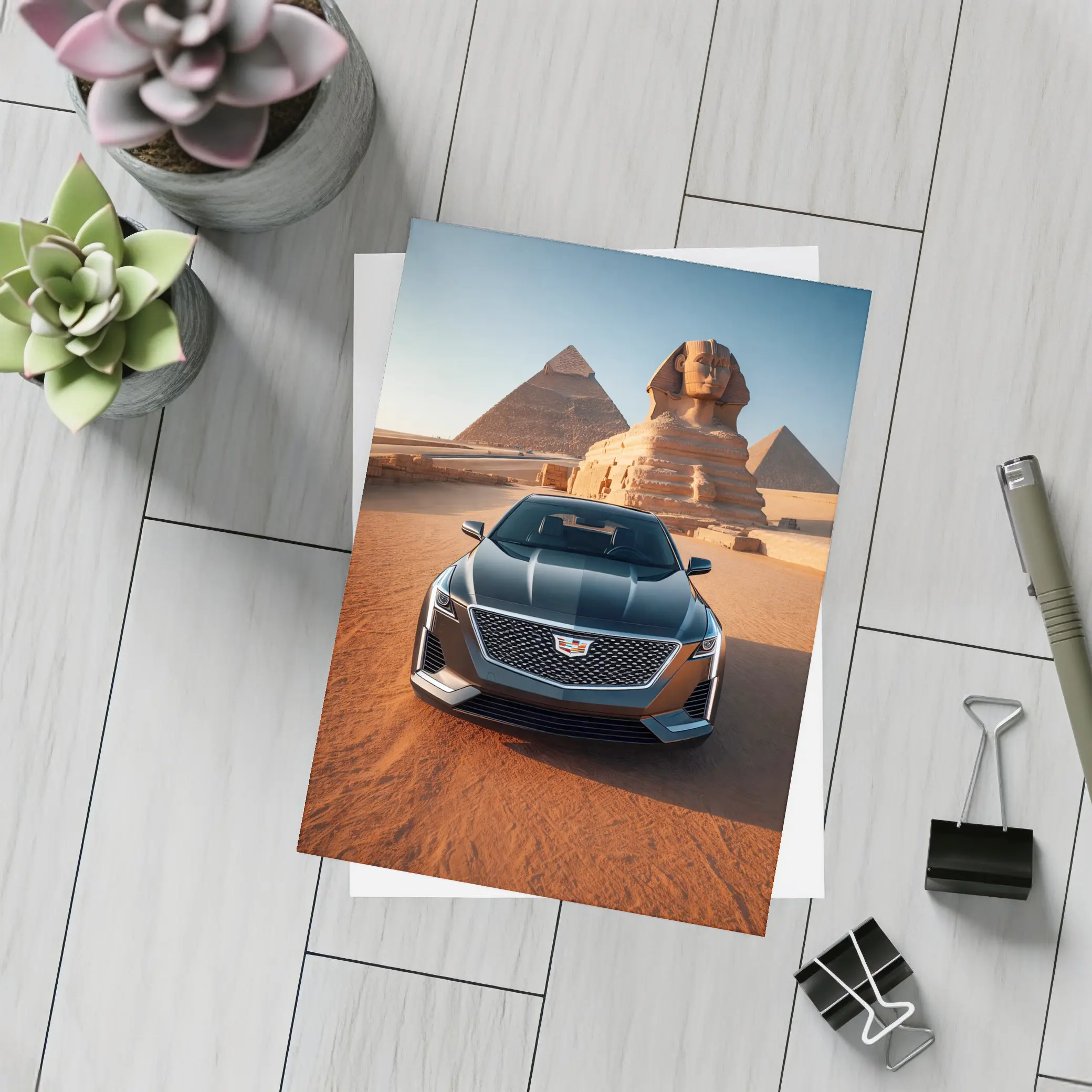 Cadillac CT6 Egypt Pyramids Sphinx Desert – Postcards