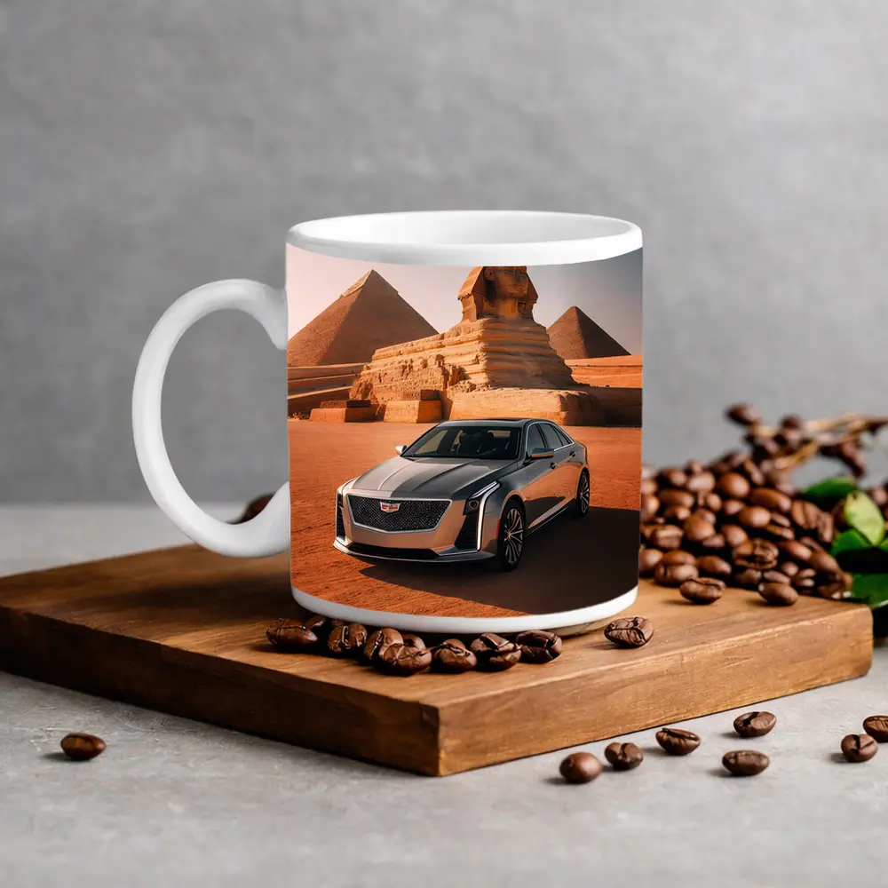 Cadillac CT6 Parked Before Egyptian Pyramids – Mugs