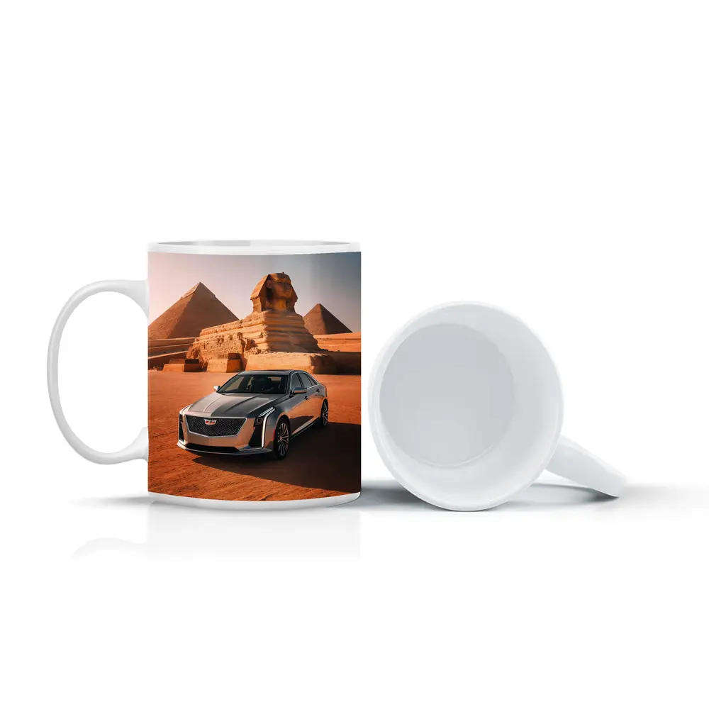 Cadillac CT6 Parked Before Egyptian Pyramids – Mugs