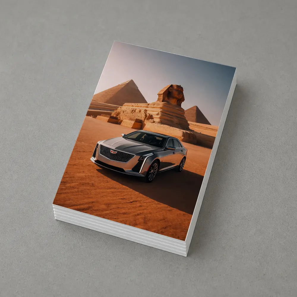 Cadillac CT6 Parked Before Egyptian Pyramids – Postcards