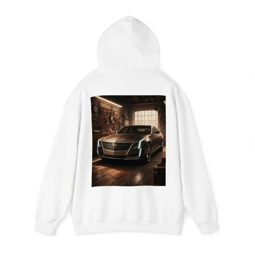 Cadillac CT6 Sedan Parked Inside Vintage Garage – Hoodies